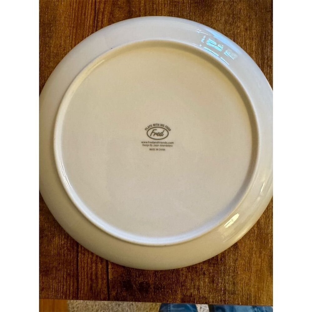 Fred Plays With His Food Face Kids' Ceramic Dinner Plates Set of 2 Multicolor - Picture 5 of 6